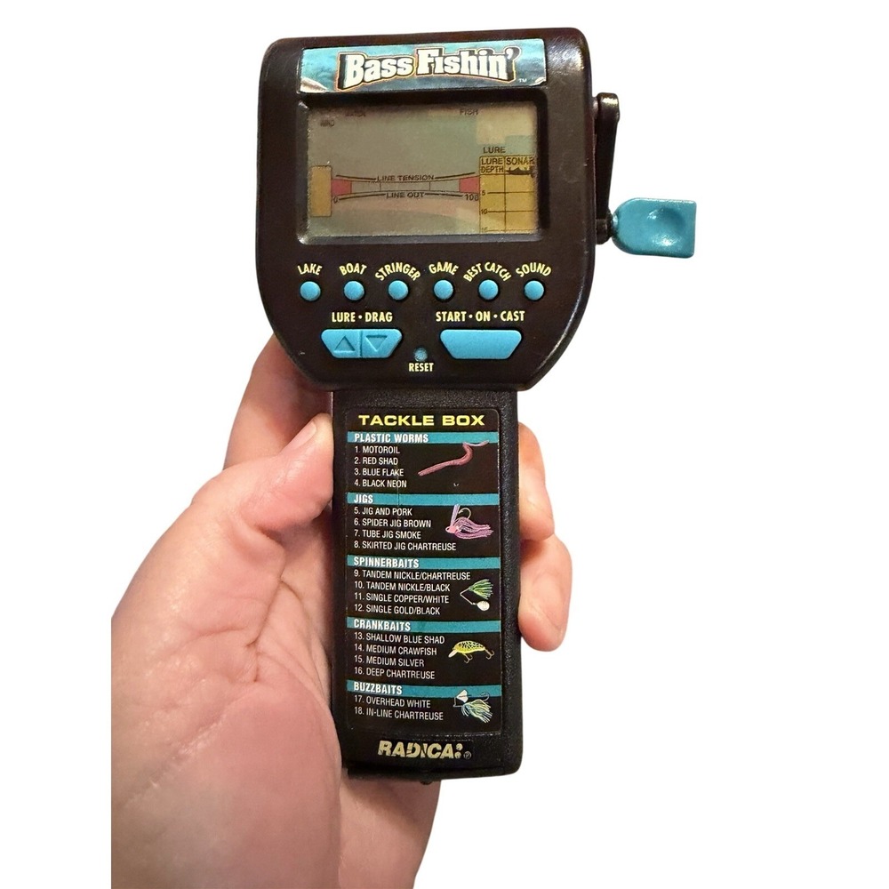 Radica Bass Fishin Handheld Electronic Fishing Game Tested Works Vintage
